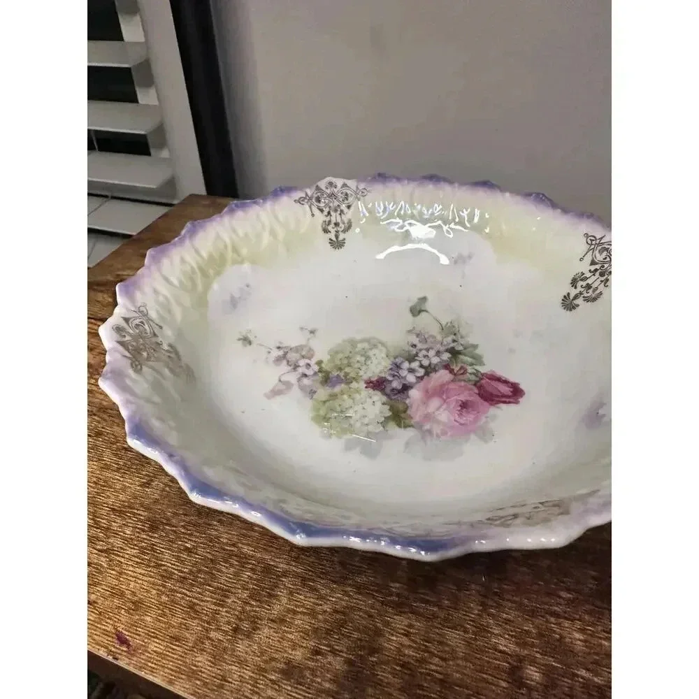 Bavaria Hand Painted Floral Transfer Berry Bowl